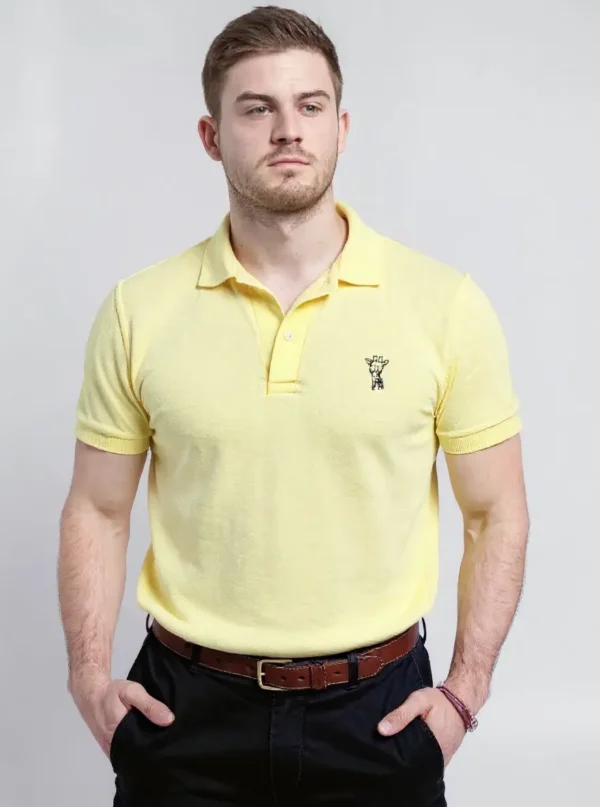 Polo de hombre amarillo claro